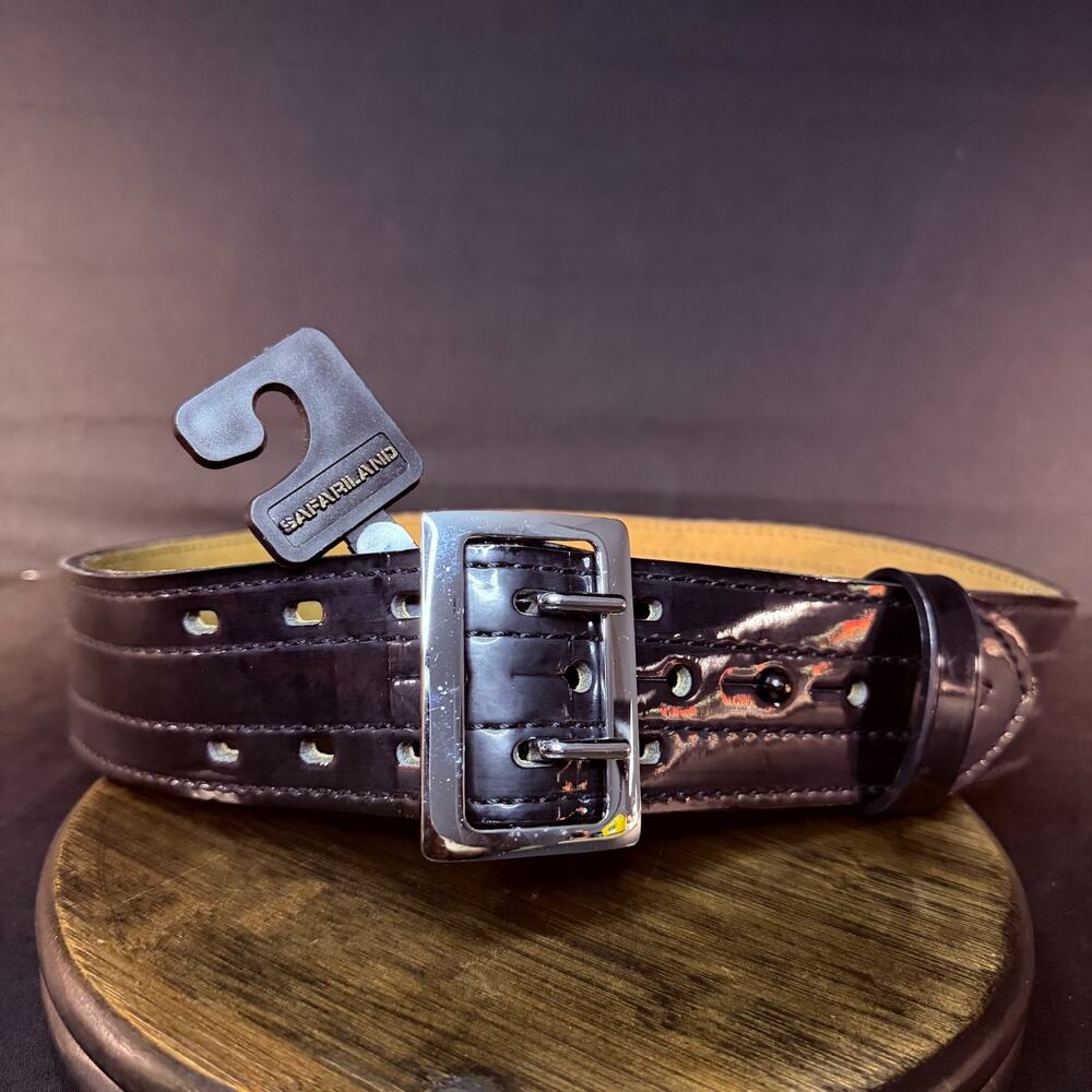 Safariland 87V Sam Browne Duty Belt Size 38" Black Hi Gloss Leather 2.25" Wide